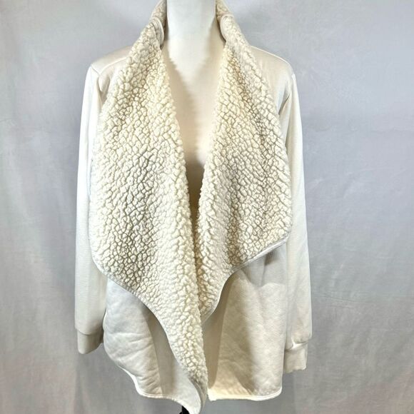 Avia white Sherpa lined sweater cardigan jacket with pockets size XXL - Picture 3 of 7